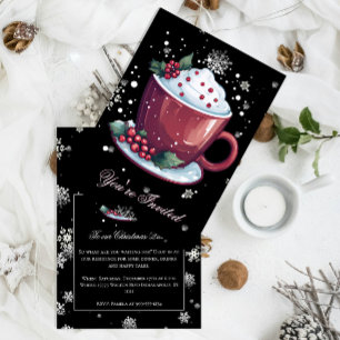 Christmas Cup of Hot Chocolate Holiday Party Invitation