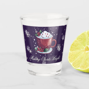 Christmas Cup of Hot Chocolate Purple Shot Glass