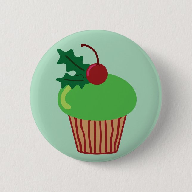 Christmas Cupcake 6 Cm Round Badge (Front)