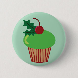 Christmas Cupcake 6 Cm Round Badge