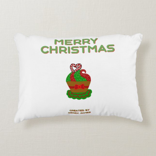 Christmas Cupcake Accent Pillow (Front)