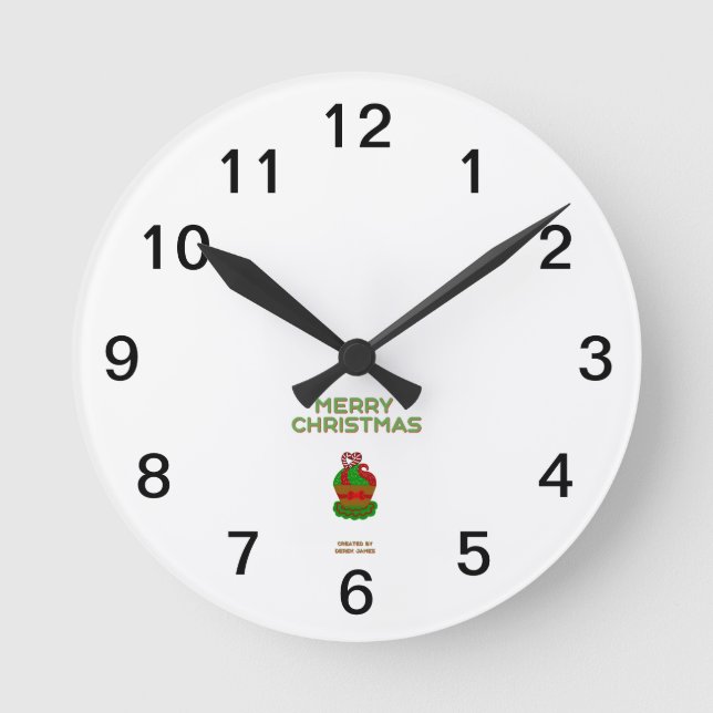 Christmas Cupcake Acrylic Wall Clock (Front)