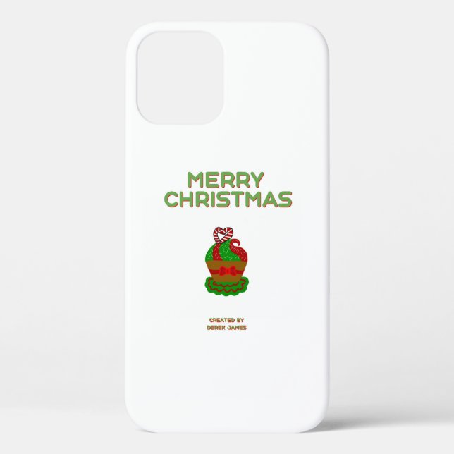 Christmas Cupcake Apple iPhone 12 Case (Back)