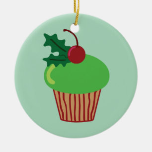 Christmas Cupcake Ceramic Tree Decoration