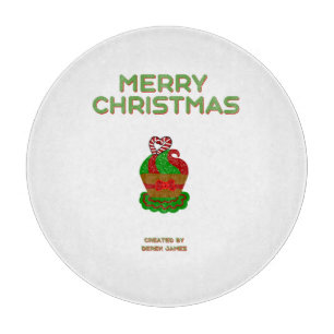 Christmas Cupcake Glass Cutting Board 30.4 cm