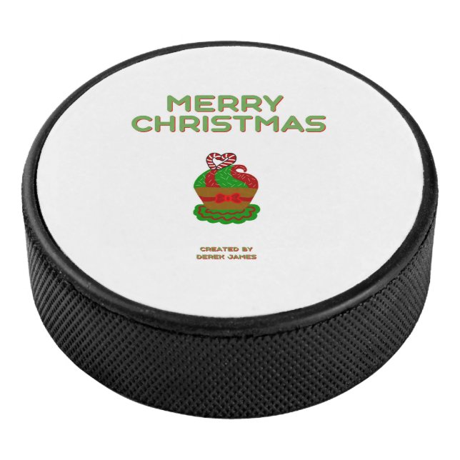 Christmas Cupcake Hockey Puck (3/4)
