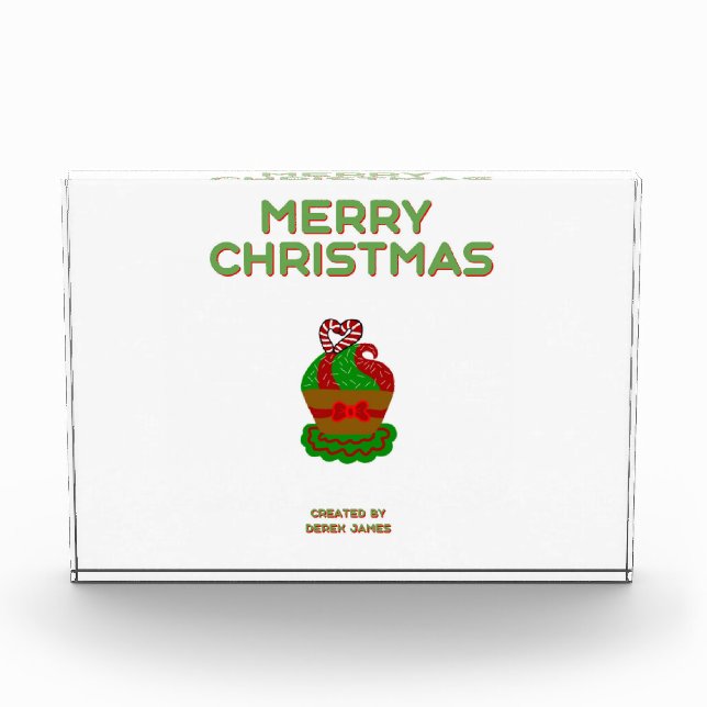 Christmas Cupcake Horizontal Photo Block (Front)