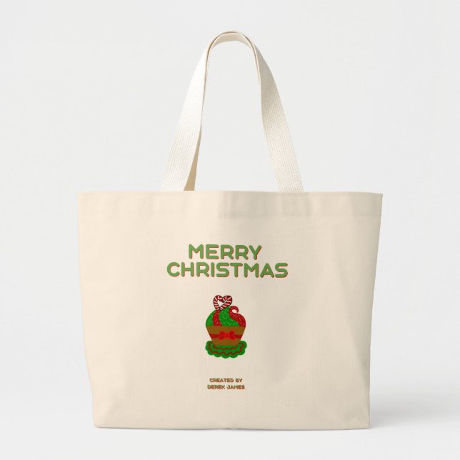 Christmas Cupcake Jumbo Tote Bag (Front)