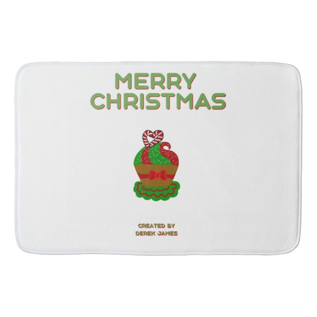 Christmas Cupcake Large Bath Mat (Front)