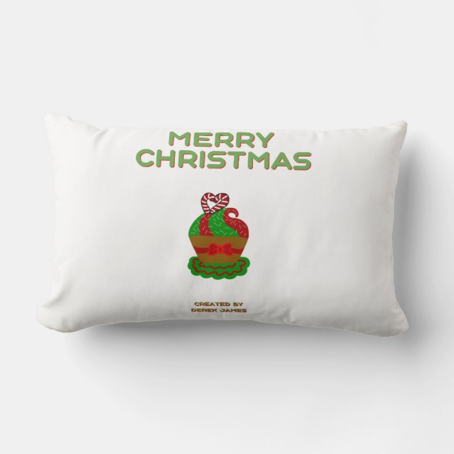 Christmas Cupcake Lumbar Pillow (Front)