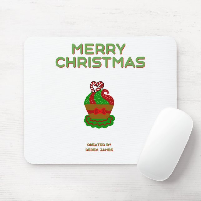 Christmas Cupcake Mouse Pad (With Mouse)