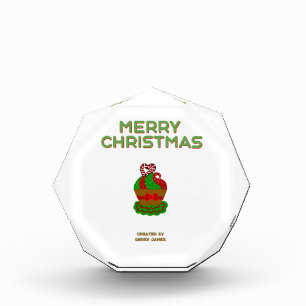 Christmas Cupcake Octagonal Photo Block