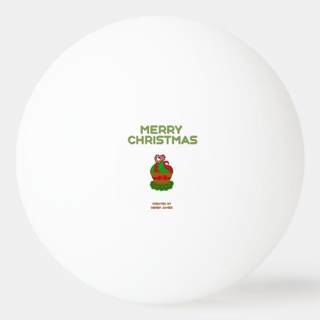 Christmas Cupcake Ping Pong Ball (Front)