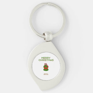 Christmas Cupcake Swirl Metal Keychain