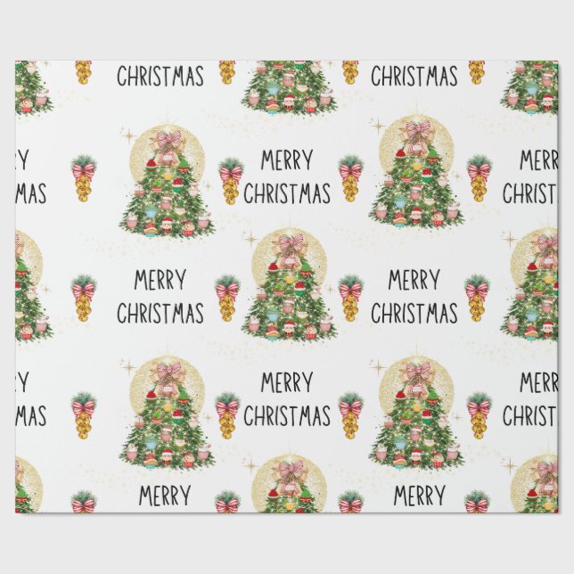 Christmas Cupcake Tree Wrapping Paper (Seam)