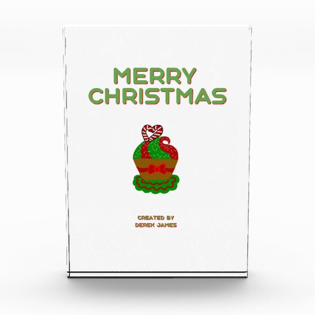 Christmas Cupcake Vertical Photo Block (Front)
