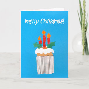 Christmas Cupcake with Candles Holiday Card