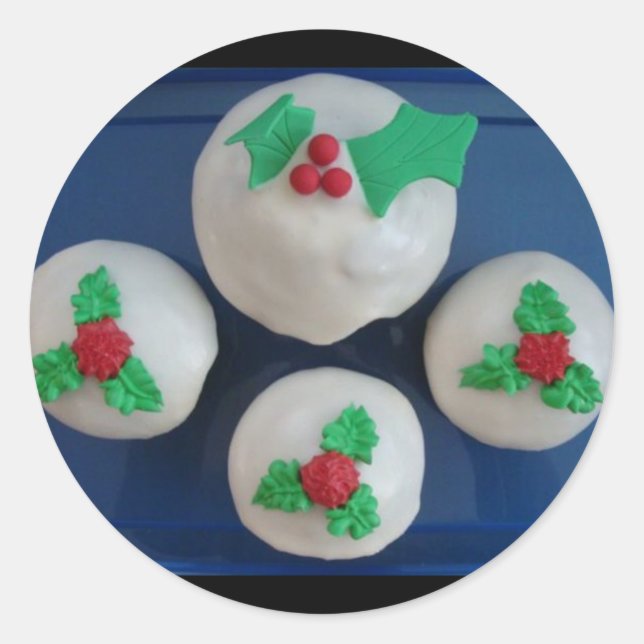 Christmas Cupcakes Classic Round Sticker (Front)