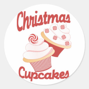 Christmas Cupcakes Classic Round Sticker