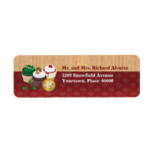 Christmas Cupcakes Return Address Label