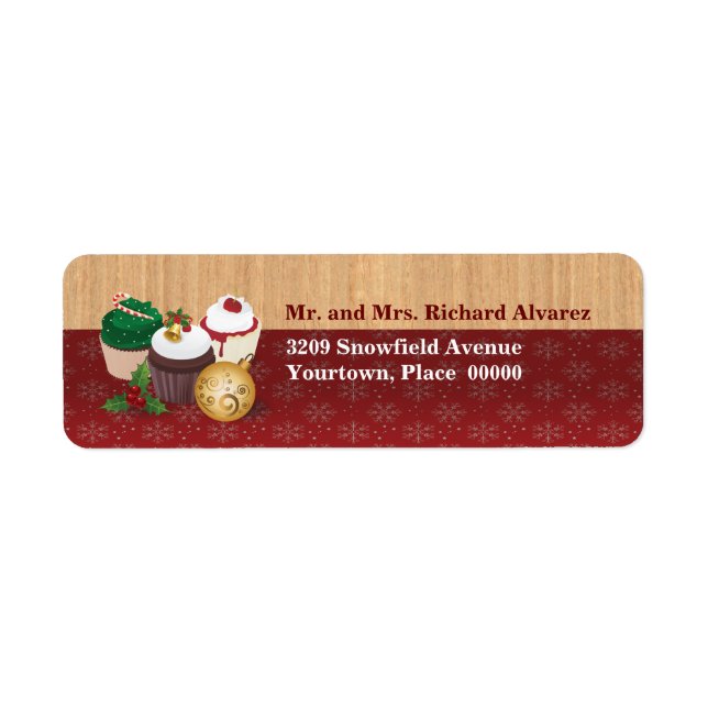 Christmas Cupcakes Return Address Label (Front)