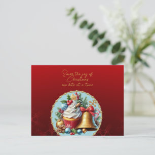 Christmas Cupcakes Savor the Joy Postcard