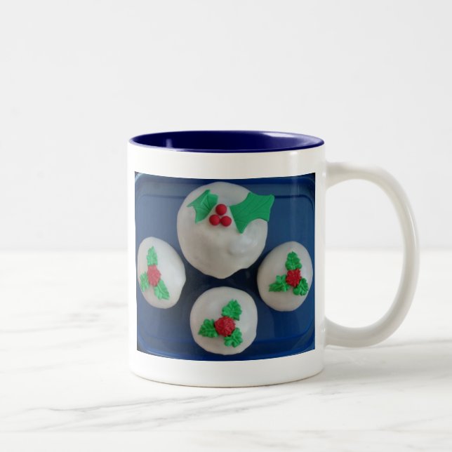 Christmas Cupcakes Two-Tone Coffee Mug (Right)