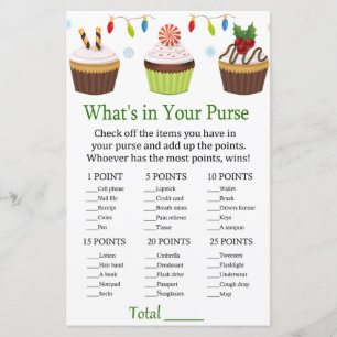 christmas cupcakes What's in your purse game