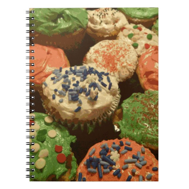Christmas Cupcakes with Sprinkles Notebook (Front)