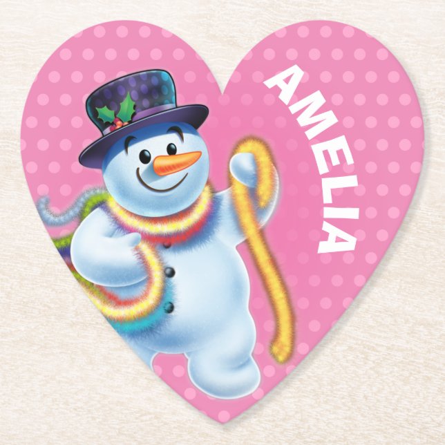 Christmas custom coaster Snowman winter wonderland (Front)