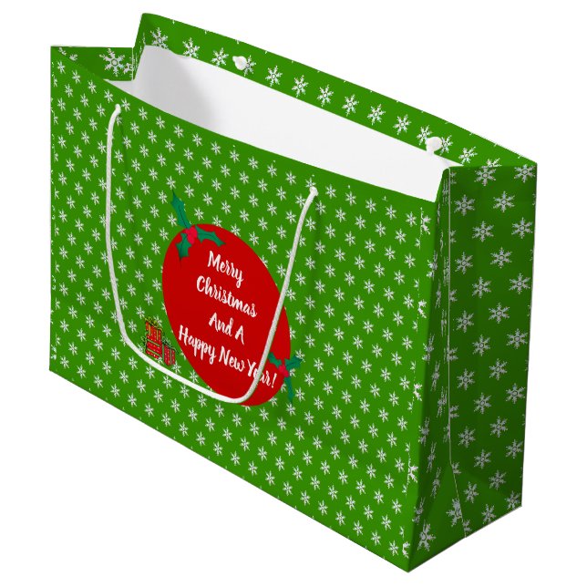 Christmas custom gift bag (Front Angled)
