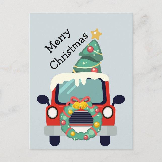 Christmas Custom Inside Truck Vehicle Automobile C Postcard (Front)