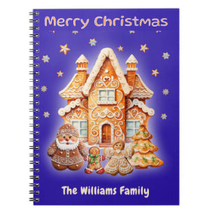 Christmas Custom Name Gingerbread Unique Fun Notebook