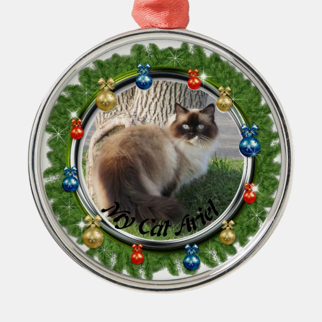 Christmas Custom Pet Ornaments Wreath Background (Front)