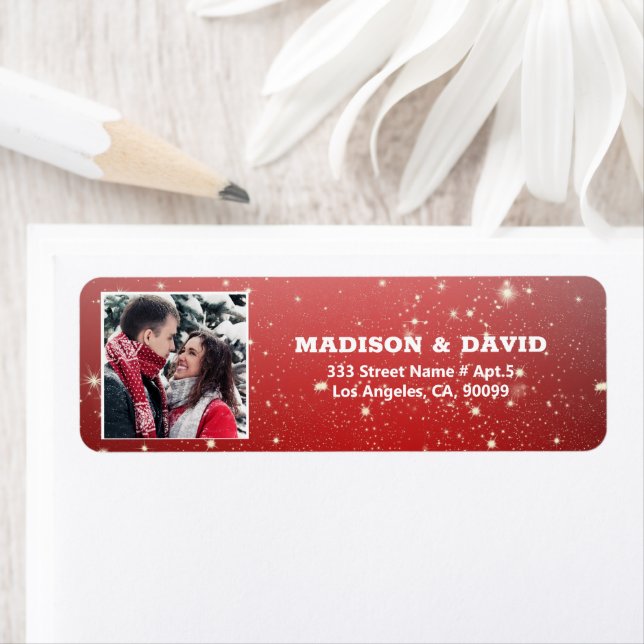 Christmas Custom Photo  Return Address Label (Insitu)