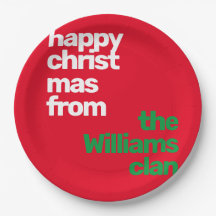 Christmas custom text minimal party red green 