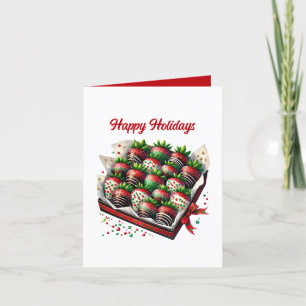 Christmas customisable candy coated strawberries holiday card