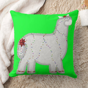 Christmas Cute Alpaca Feliz Navidad Cushion