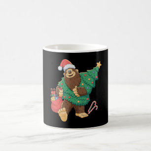 Christmas Cute Bigfoot Sasquatch Xmas Tree Lights Coffee Mug