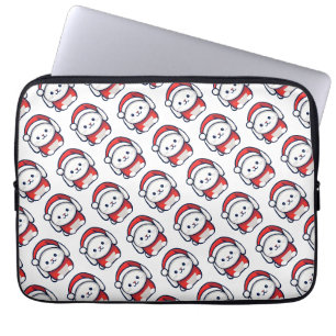 Christmas Cute Bunny in Santa hat Laptop Sleeve