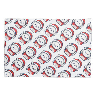 Christmas Cute Bunny in Santa hat Pillowcase