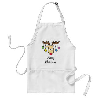 Christmas Cute Cartoon Red Nose Reindeer Standard Apron