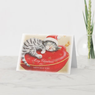 Christmas cute cat card