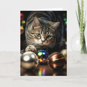 CHRISTMAS CUTE CAT Greeting Card