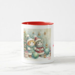 Christmas cute cats mug