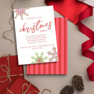 Christmas Cute Colourful Winter Snowflake Whimsica Invitation