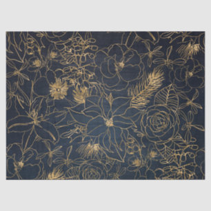 Christmas cute confetti and golden floral design tissue paper