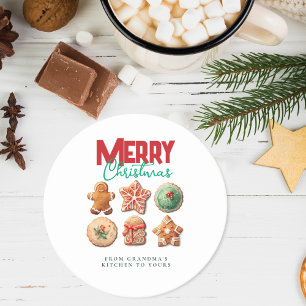 Christmas Cute Cookies Winter Holiday Baking Party Round Paper Coaster
