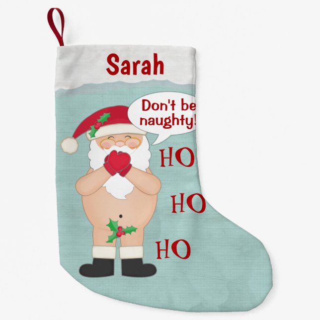Christmas Cute Custom Naughty Small Christmas Stocking (Front)