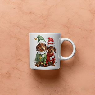 Christmas Cute Dachshunds Coffee Mug